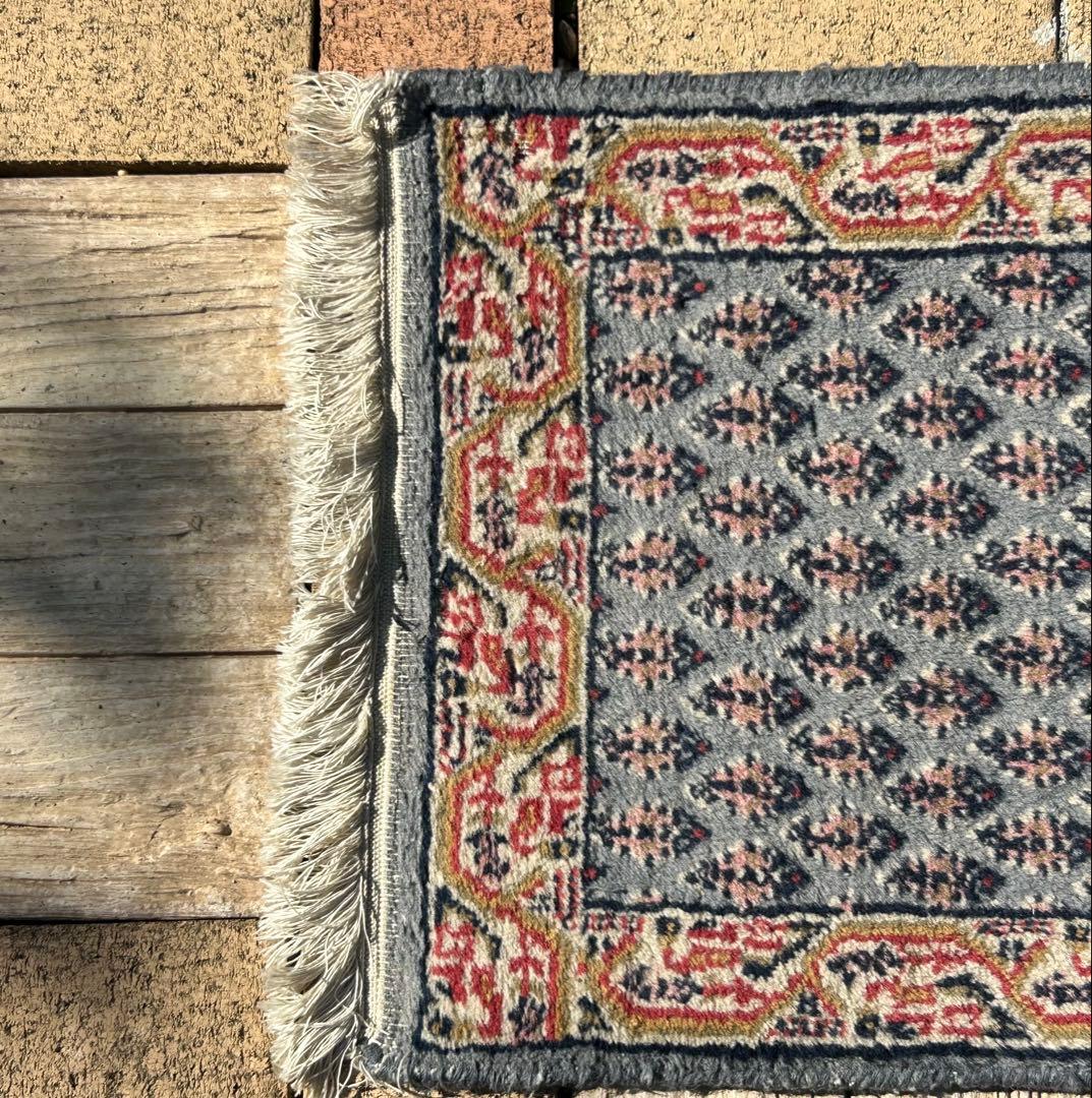 ヴィンテージ ハンドメイド ラグ カーペット マット 証明書付