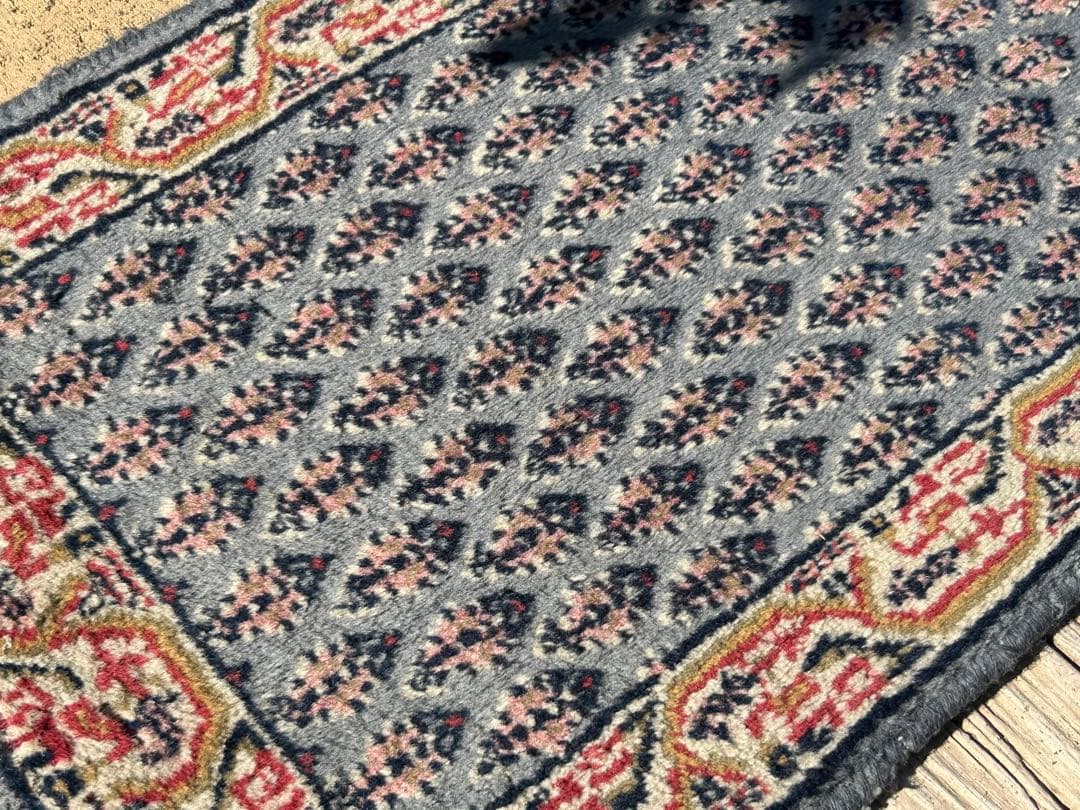 ヴィンテージ ハンドメイド ラグ カーペット マット 証明書付