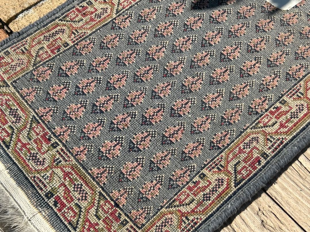 ヴィンテージ ハンドメイド ラグ カーペット マット 証明書付