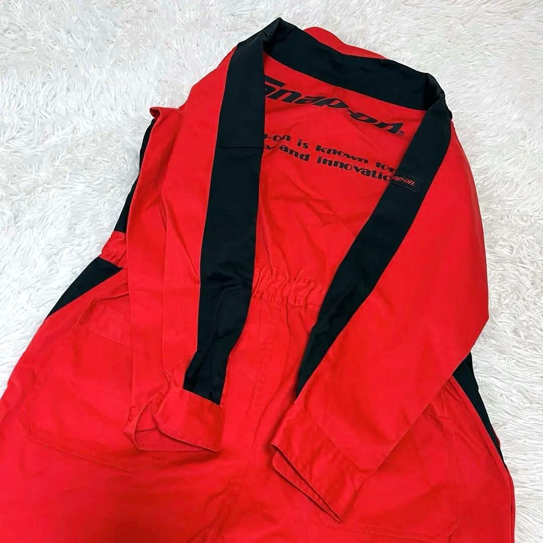 美品 スナップオン 3L オーバーオール 作業着 作業用 つなぎ レッド