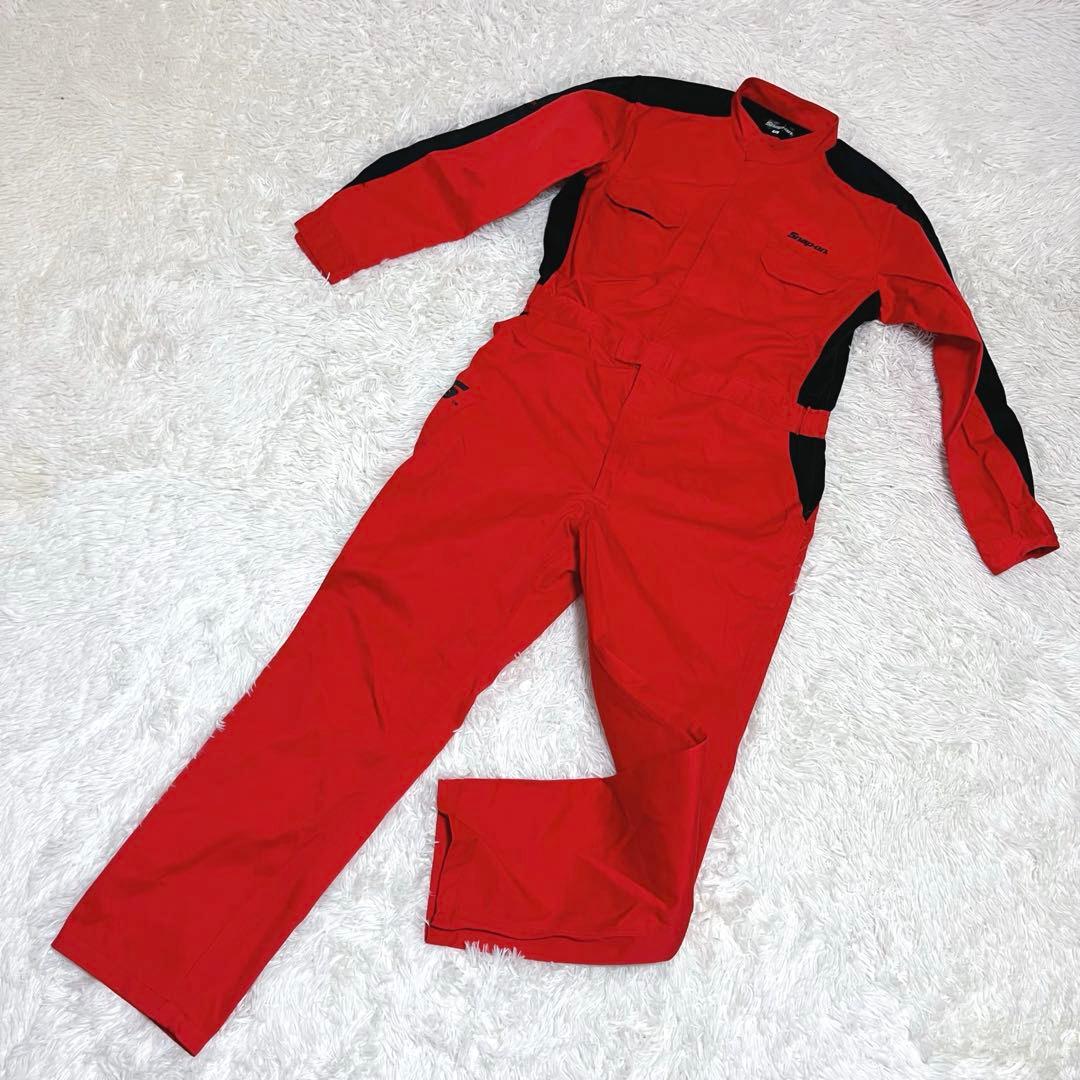 美品 スナップオン 3L オーバーオール 作業着 作業用 つなぎ レッド