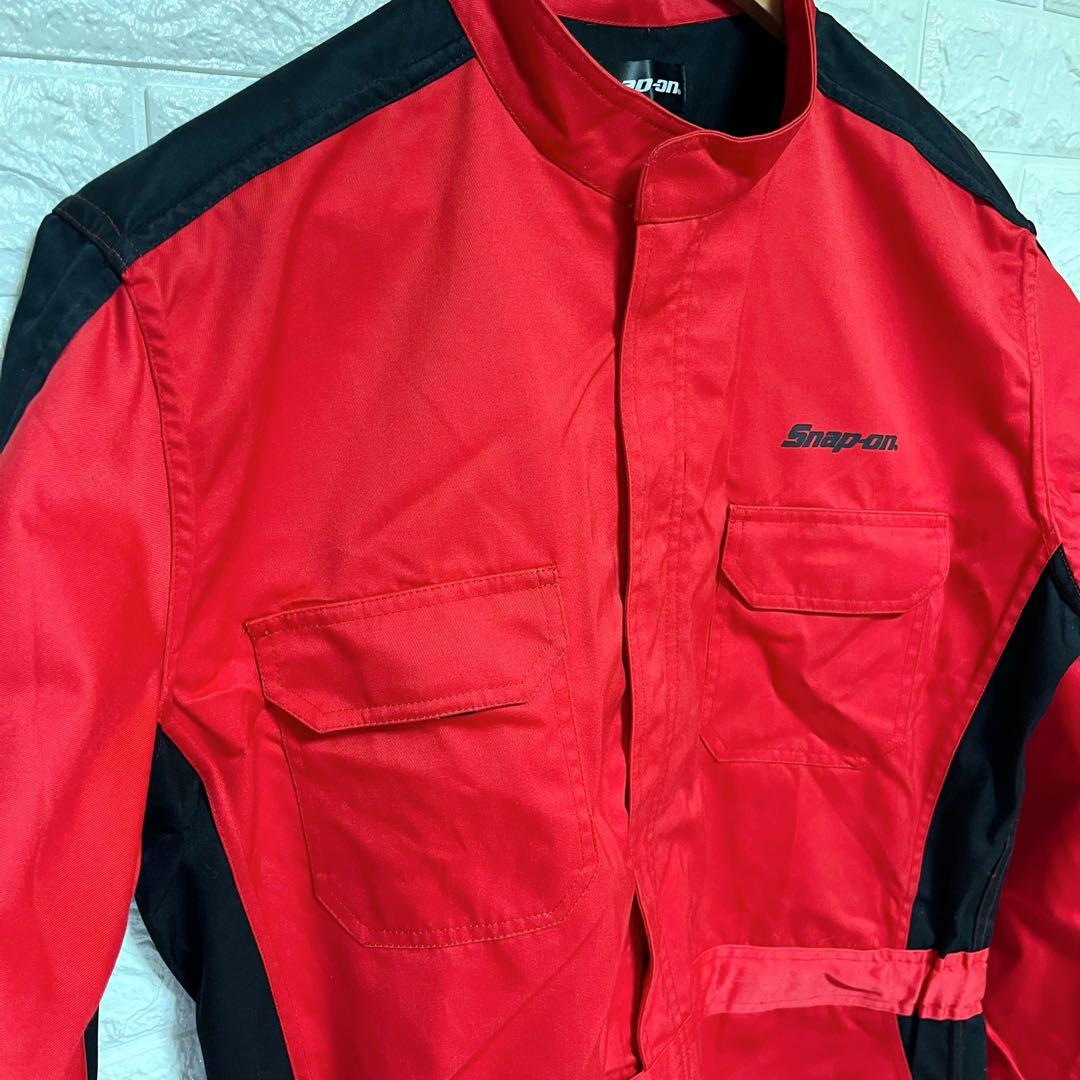 美品 スナップオン 3L オーバーオール 作業着 作業用 つなぎ レッド
