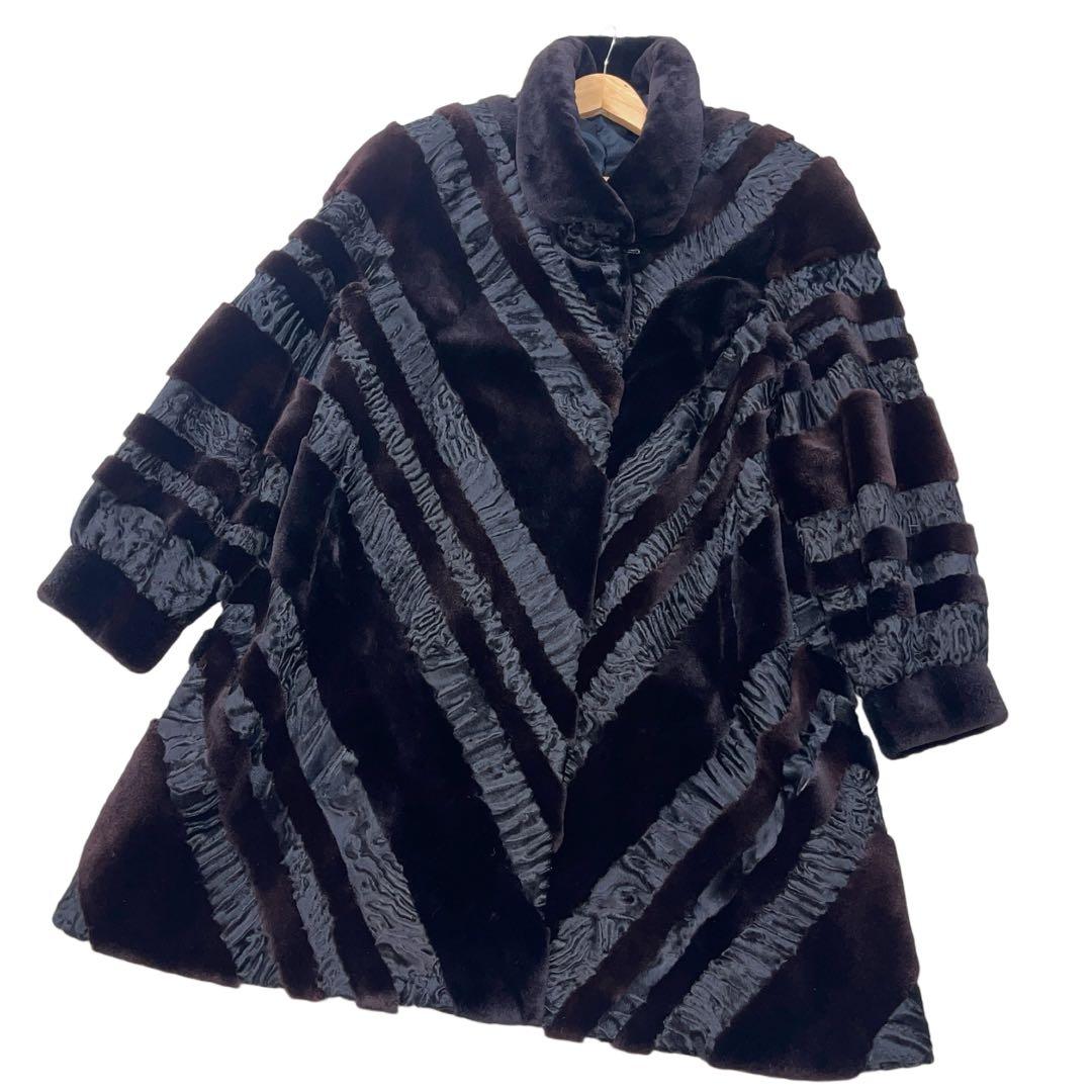 総丈89cm　裾周り192cm　ギラロッシュ　シェアードミンク　ファーコート