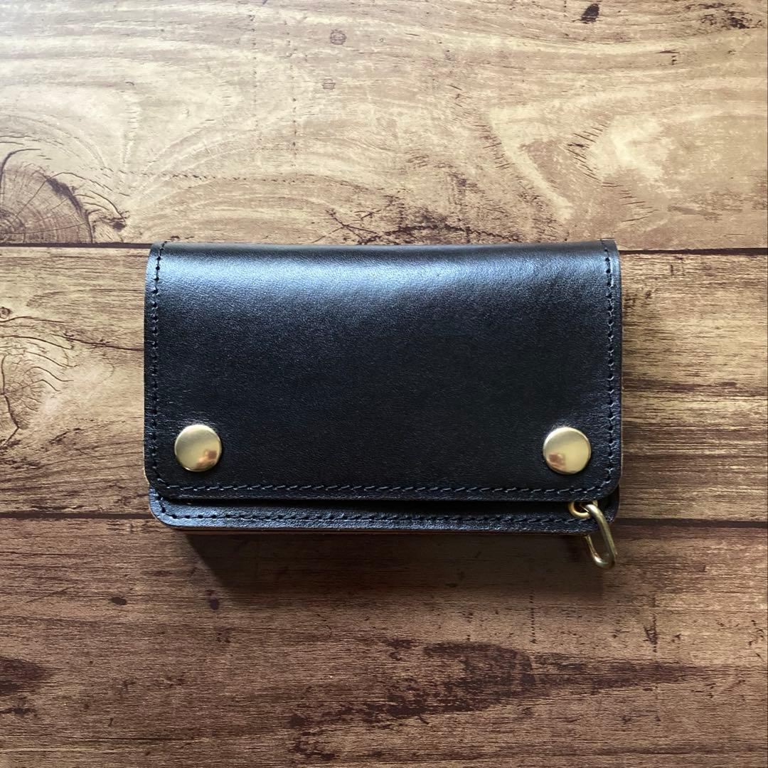 【★RAT★】ミドルトラッカーウォレット茶芯ブラック【お札を折らずに収納】