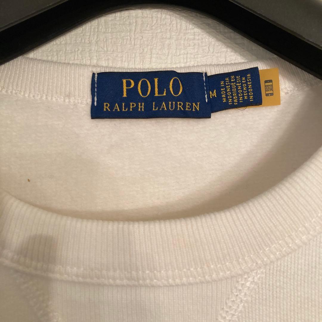 【美品】ポロラルフローレン Mトレーナー スウェット ロゴワッペン裏起毛