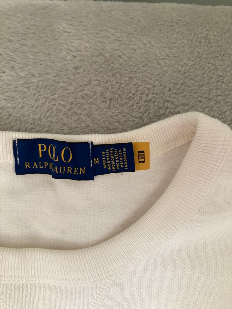 【美品】ポロラルフローレン Mトレーナー スウェット ロゴワッペン裏起毛