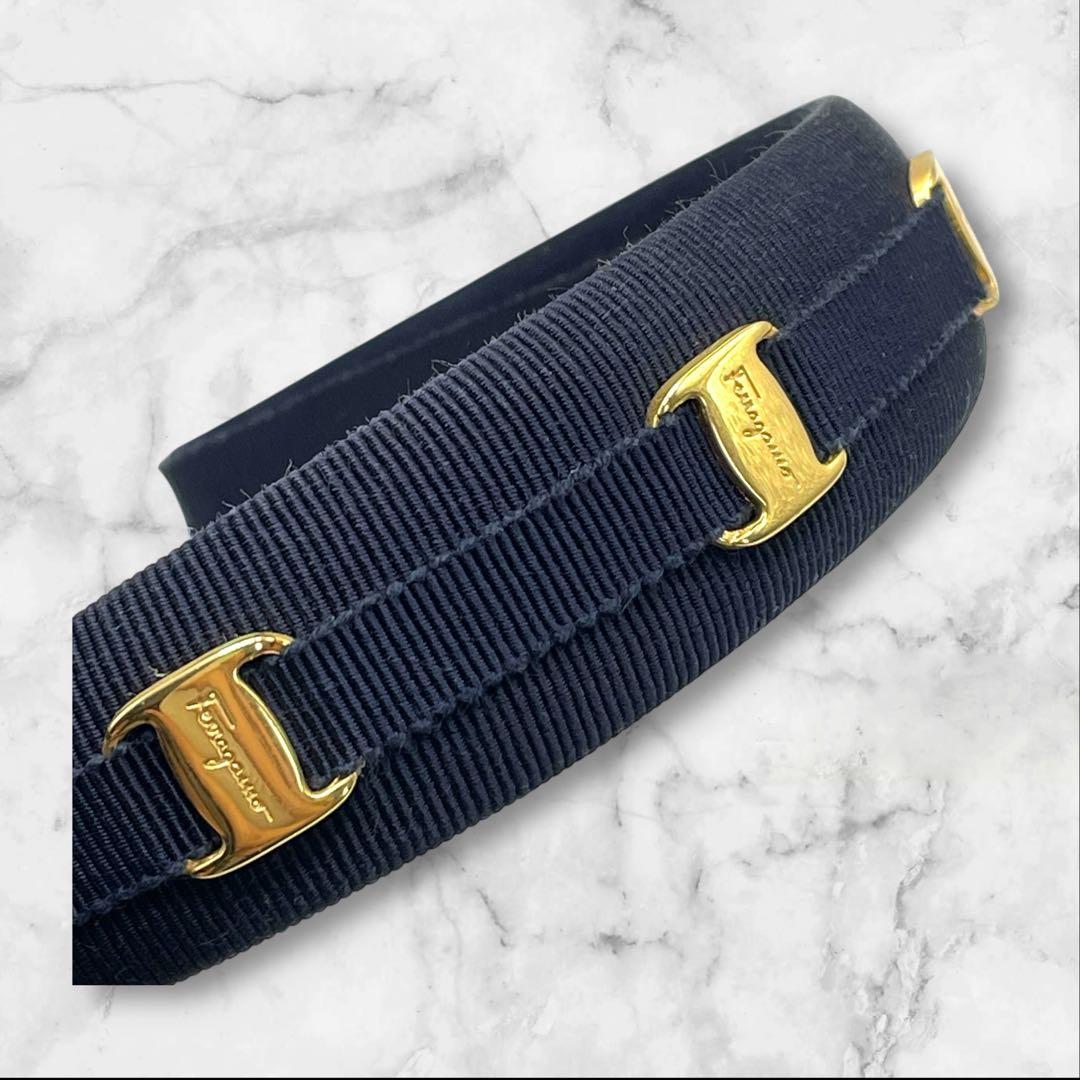 ✨良品✨Ferragamo カチューシャ ヴァラリボン ヘアバンド 黒