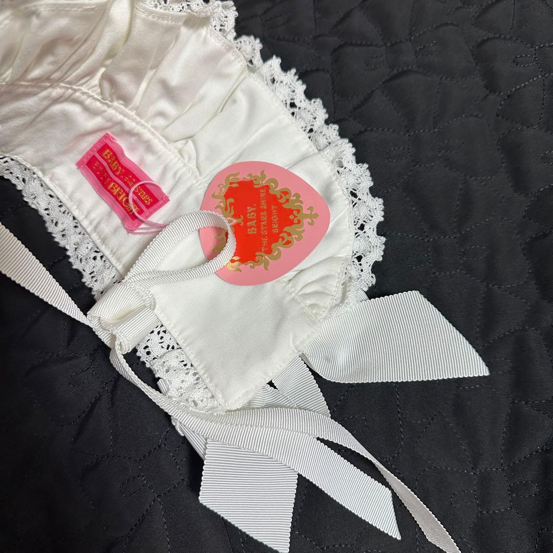 babythestarshinebrightホワイトフリルリボヘッドドレス