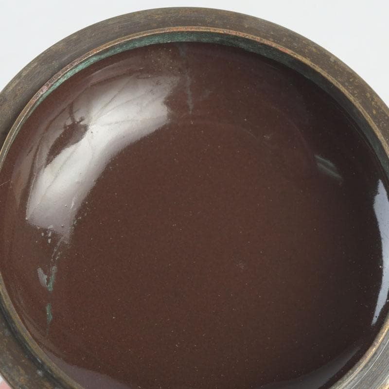 とんちゃん　安藤七宝焼　正倉院御物　双鳥文　香合　共布　共箱　V　9653