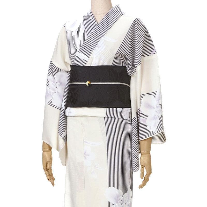 ひ*ん様 【美品】【撫松庵】夏に快適！セオα 浴衣 あやめ縞アイボリー