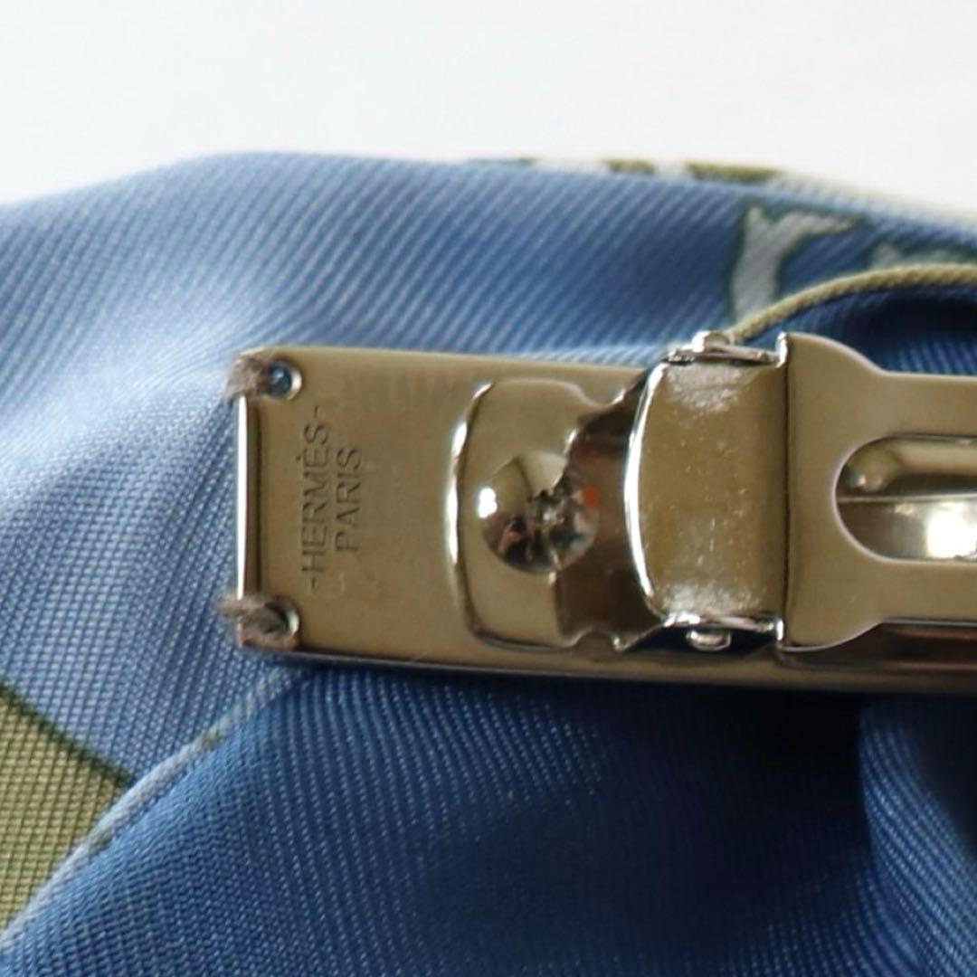 美品 HERMES エルメス リボン バレッタ シルク グルネル エクスリブス