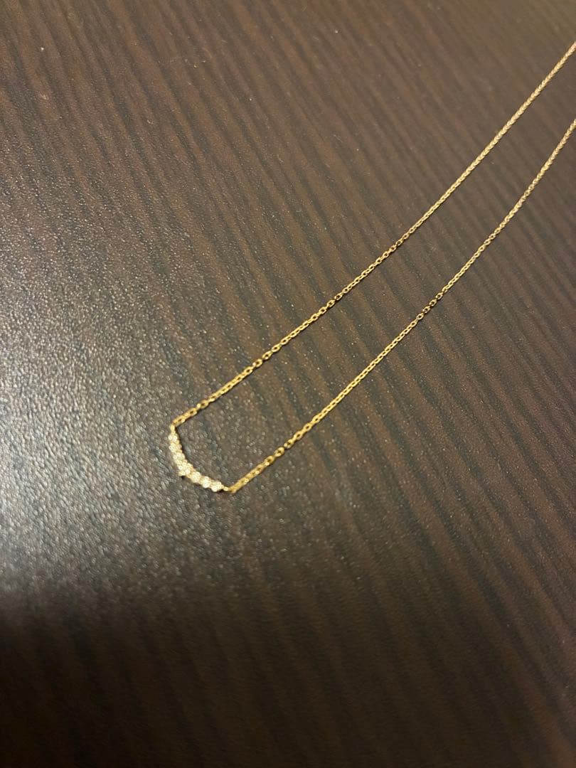 ⭐︎あさ⭐︎アガット k10ダイヤモンドネックレス 伊勢丹購入 証明書付