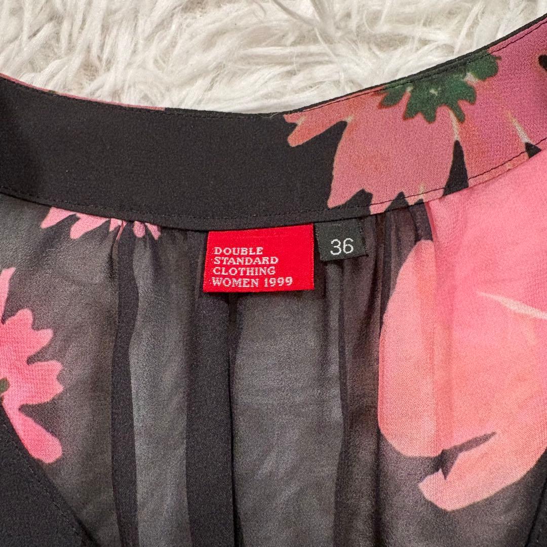 美品✨ダブルスタンダード　クロージング　パウダーシフォンポピー柄ワンピース