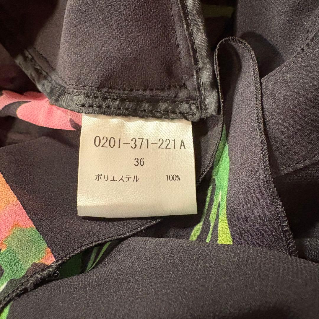 美品✨ダブルスタンダード　クロージング　パウダーシフォンポピー柄ワンピース