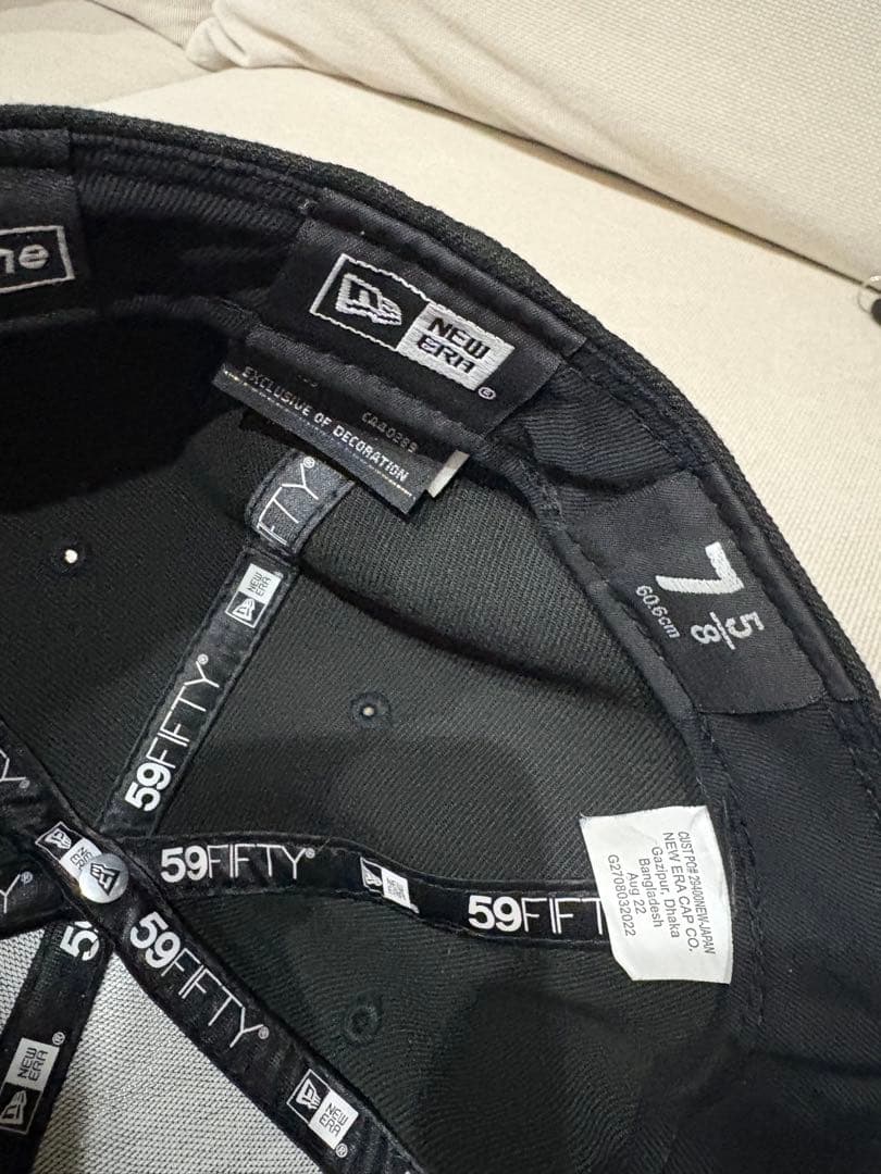 Supreme 59FIFTY ブラックキャップ 7 5/8