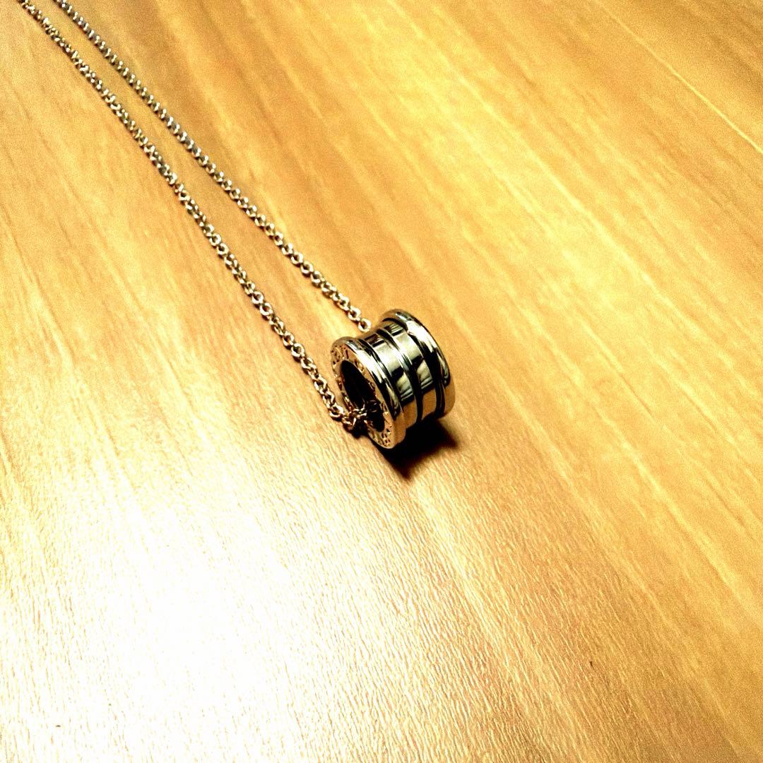 極美品ブルガリ ビー・ゼロワン ネックレス K18WG ホワイトゴールド 750