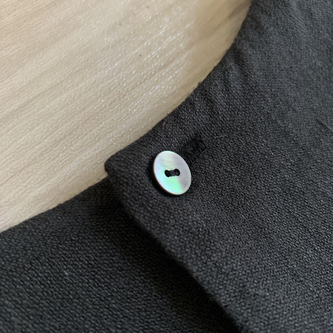 【エヴァムエヴァ】クリーニング品・美デザイン✨リネンウールワンピース　ブラック