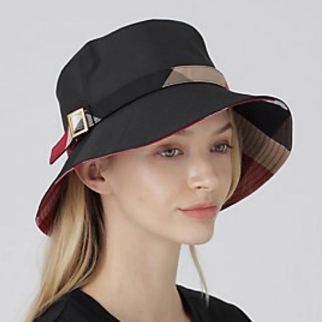 ブルーレーベルクレストブリッジ　バゲットハット　黒　UVカット