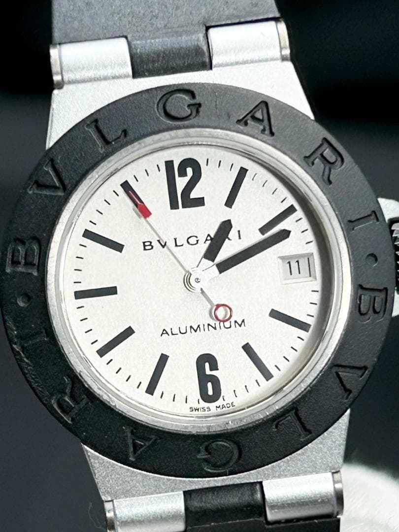 稼働品 ブルガリ ディアゴノ アルミニウム AL29TA レディース 電池交換済