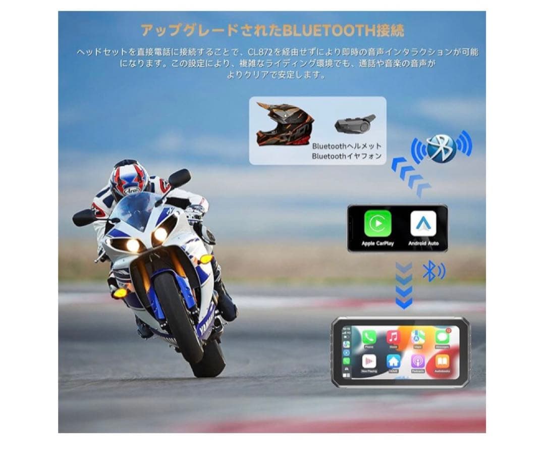 バイク スマートモニター CarPlay Android 対応 バイク用ナビ