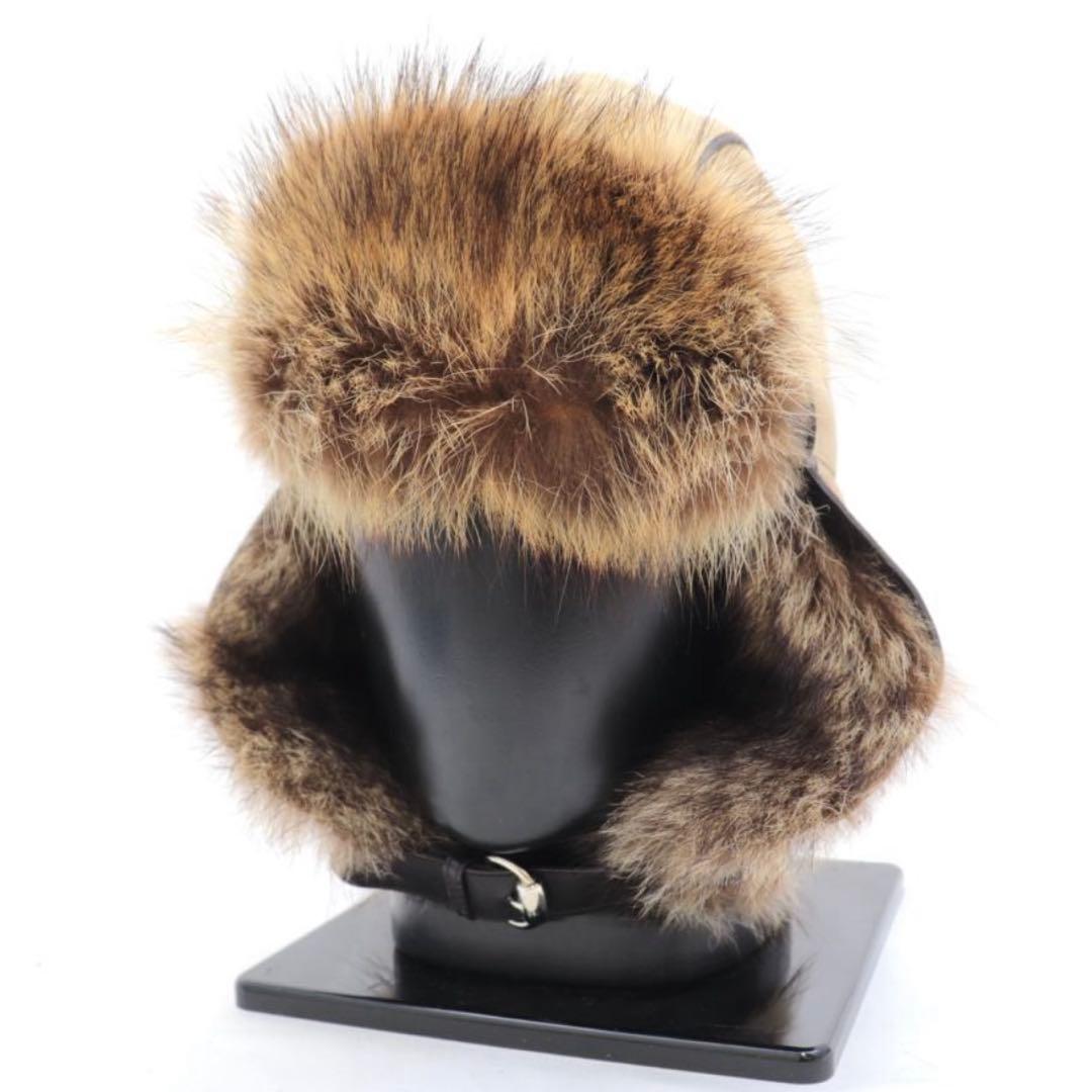 GUCCI ラクーン　カシミヤ　帽子　フライトキャップ