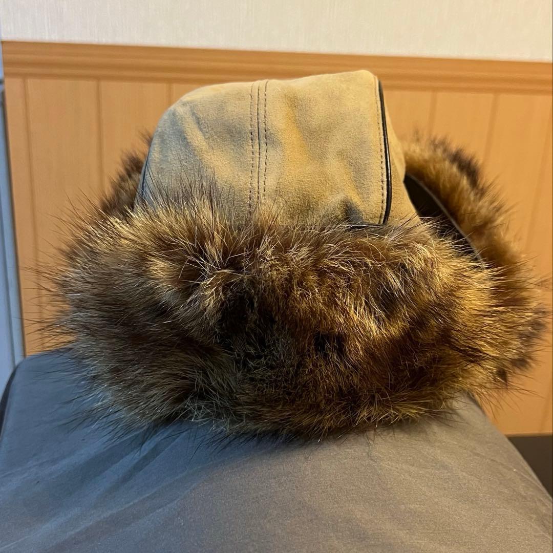 GUCCI ラクーン　カシミヤ　帽子　フライトキャップ