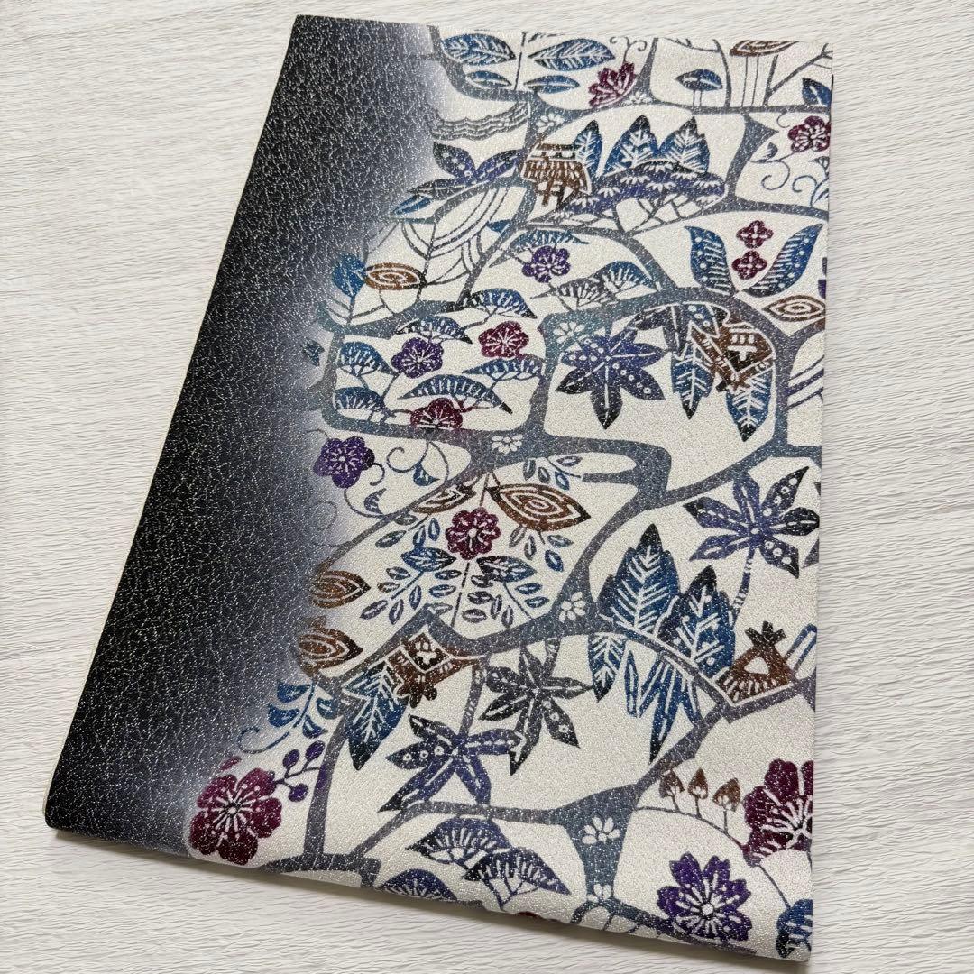 m-80 京友禅 紅型染 名古屋帯 正絹 極美品