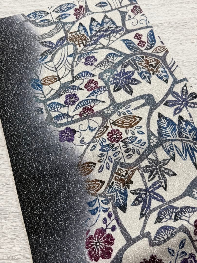 m-80 京友禅 紅型染 名古屋帯 正絹 極美品