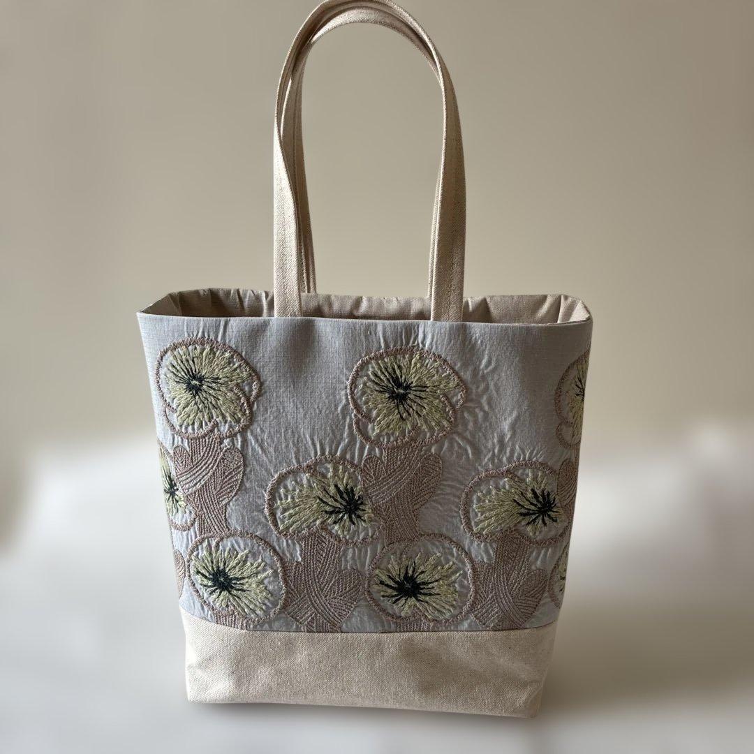 ミナペルホネン 生地使用　hana kaze/forest tileお散歩トート