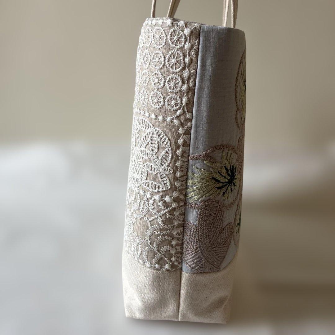 ミナペルホネン 生地使用　hana kaze/forest tileお散歩トート