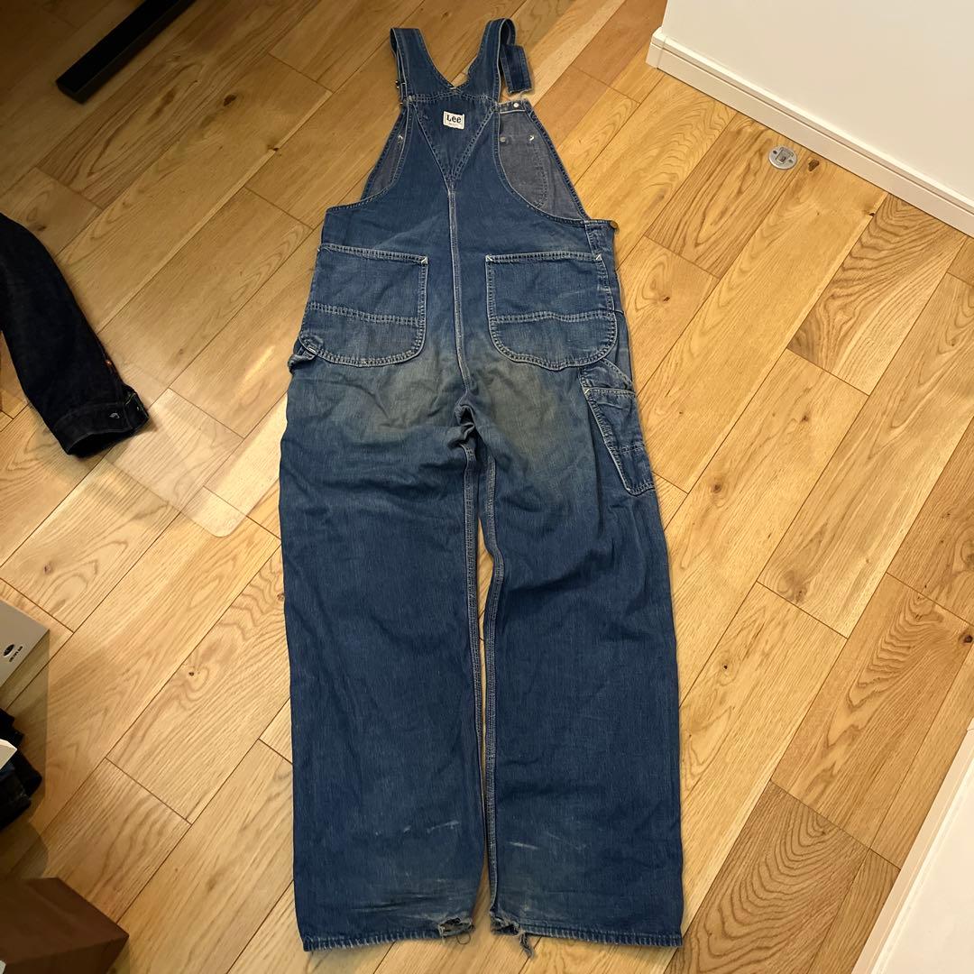 70s USA製 ヴィンテージ Lee デニムオーバーオール Lサイズ