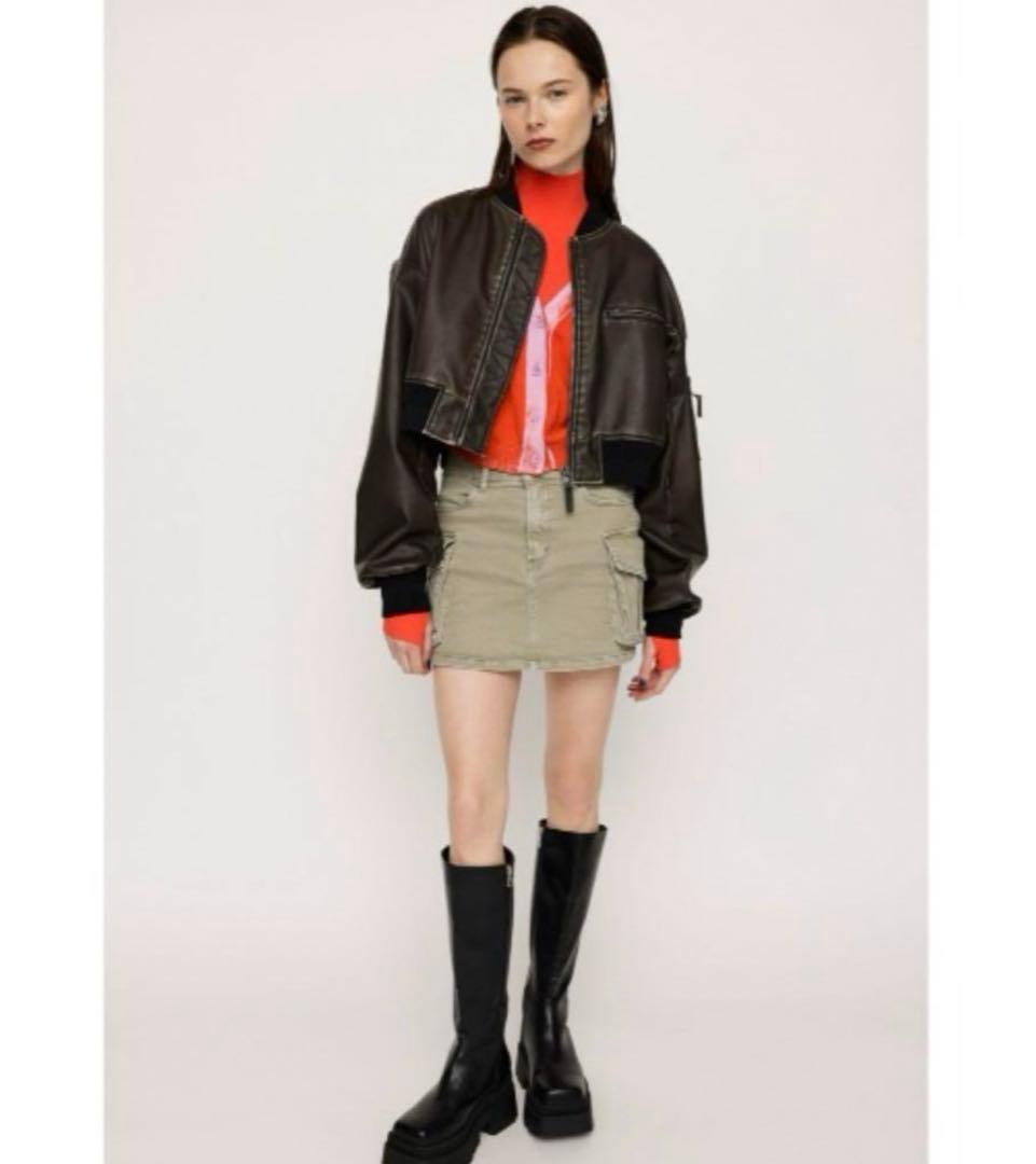 SLY VINTAGE F/LEATHER CROP ブルゾン　スライ