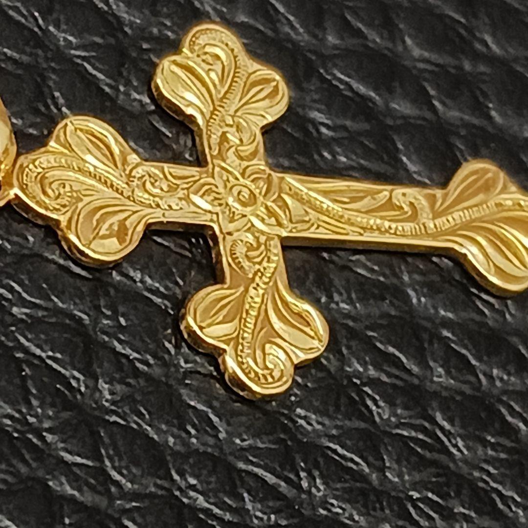 (C121803) K18 YG 十字架 ネックレストップ ペンダント チャーム