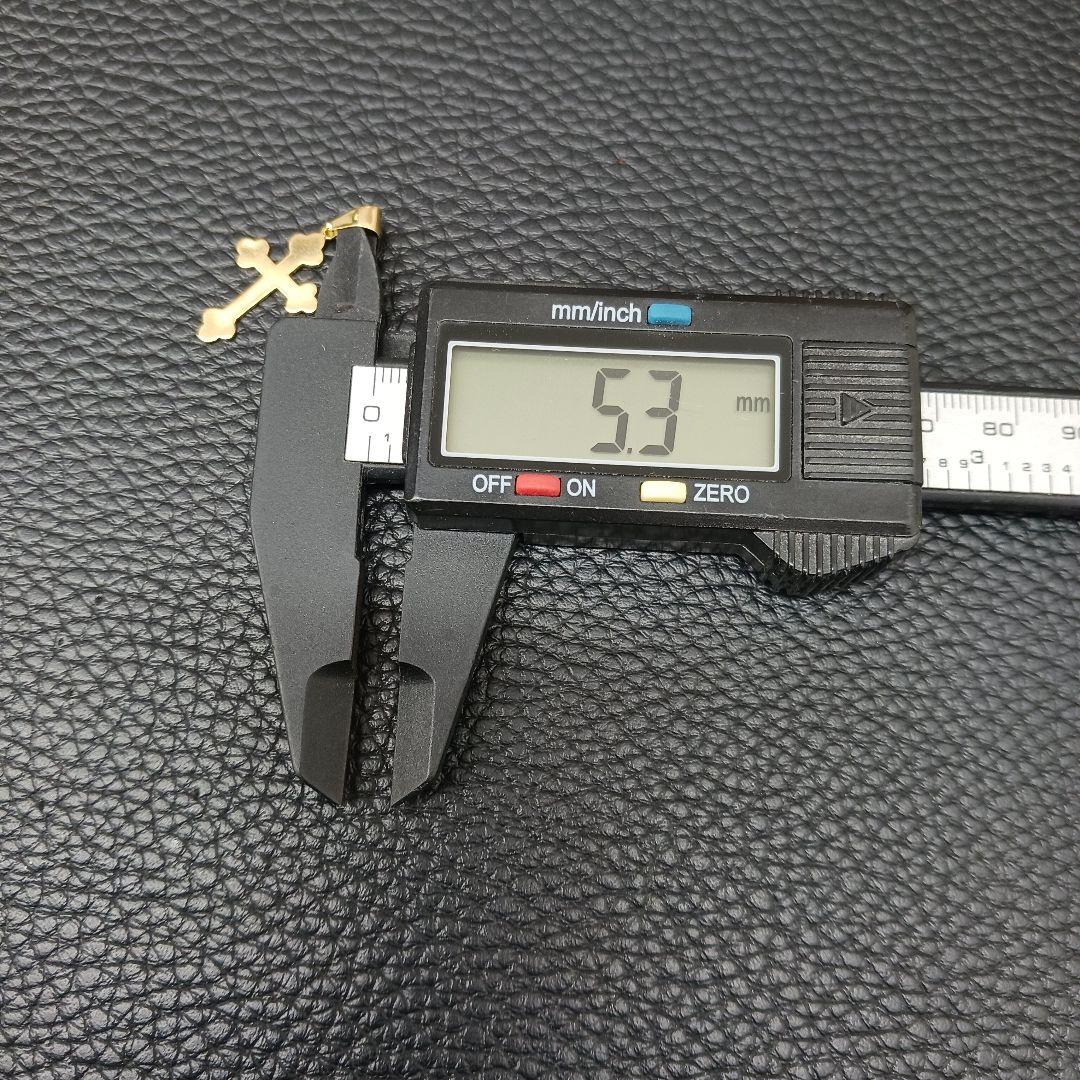 (C121803) K18 YG 十字架 ネックレストップ ペンダント チャーム
