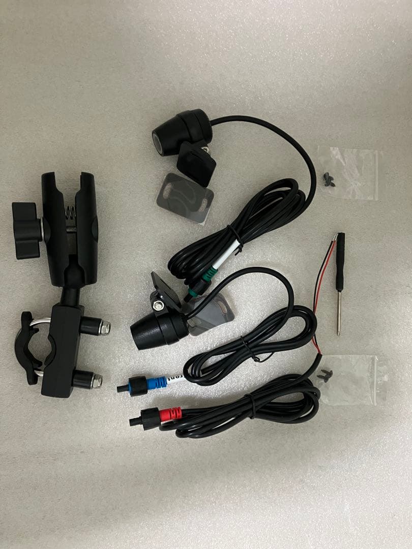 バイク用 防水 ポータブル ディスプレイオーディオ 前後カメラ録画付き ドラレコ