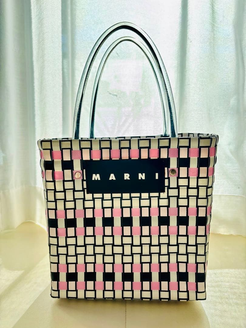 ★MARNI★ マルニ フラワーカフェ ピクニック カゴバッグ リリーホワイト