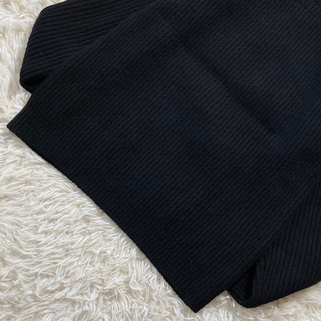 極美品 ワコマリア リブ編み クルーネックニット セーター ブラック M
