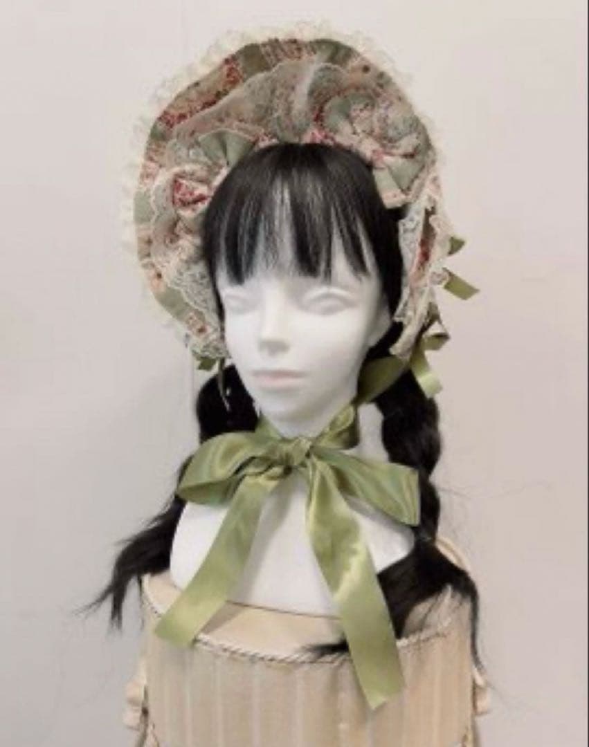 新品未開封 アンティークブーケ グラスグリーン ボンネット