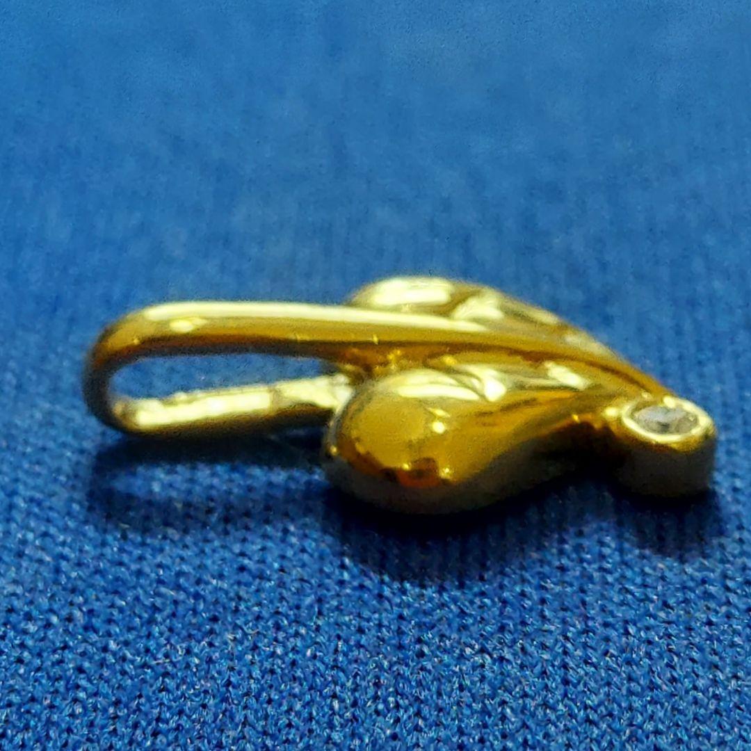 K18YG リーフ モチーフ ダイヤモンド ペンダント