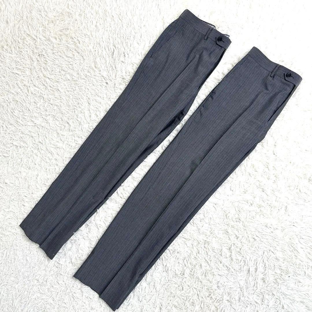 ✨未使用級✨　３P　２パンツ　WASHABLE　170　L　ストライプ　グレー