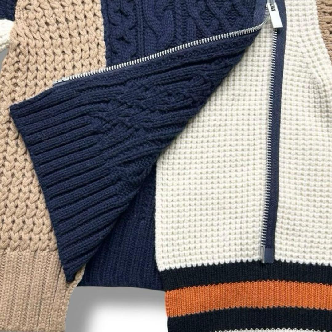 美品 sacai ライダース ニット ブルゾン 変形 ウール 18AW メンズ