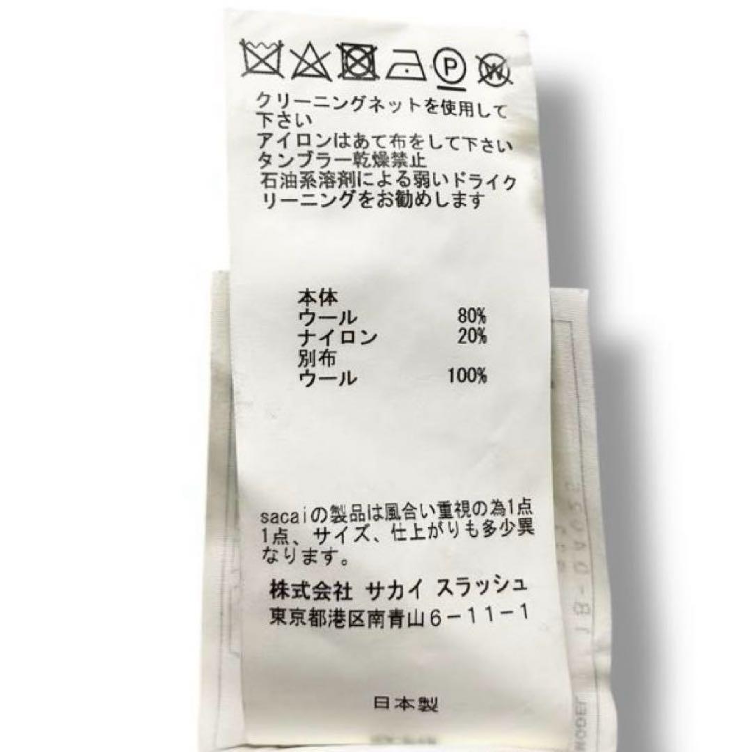 美品 sacai ライダース ニット ブルゾン 変形 ウール 18AW メンズ