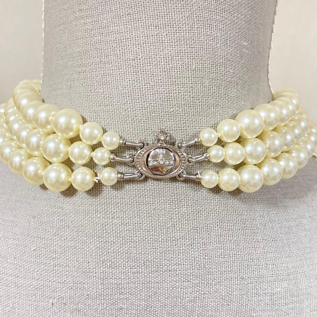 Vivienne Westwood｜3連パールチョーカー　シルバー