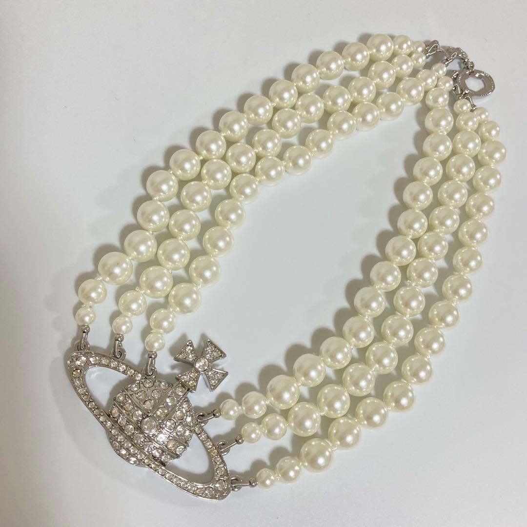 Vivienne Westwood｜3連パールチョーカー　シルバー