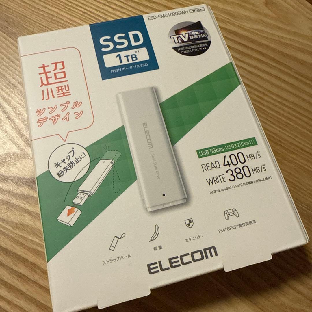 新品ELECOM1TB外付けSSD ESD-EMC1000GWH 定価22800
