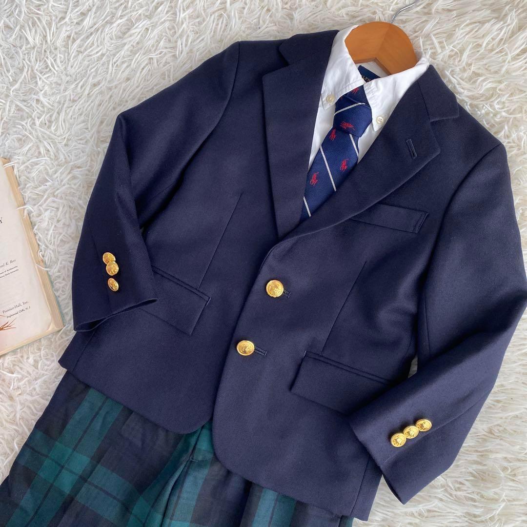 美品　ラルフローレン　4点セット　フォーマル　120スーツ　紺ブレ　ネクタイ