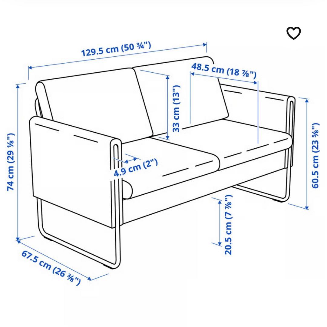 IKEA VACKERBY ヴァッケルビー 2人掛けソファ　コンパクトソファ