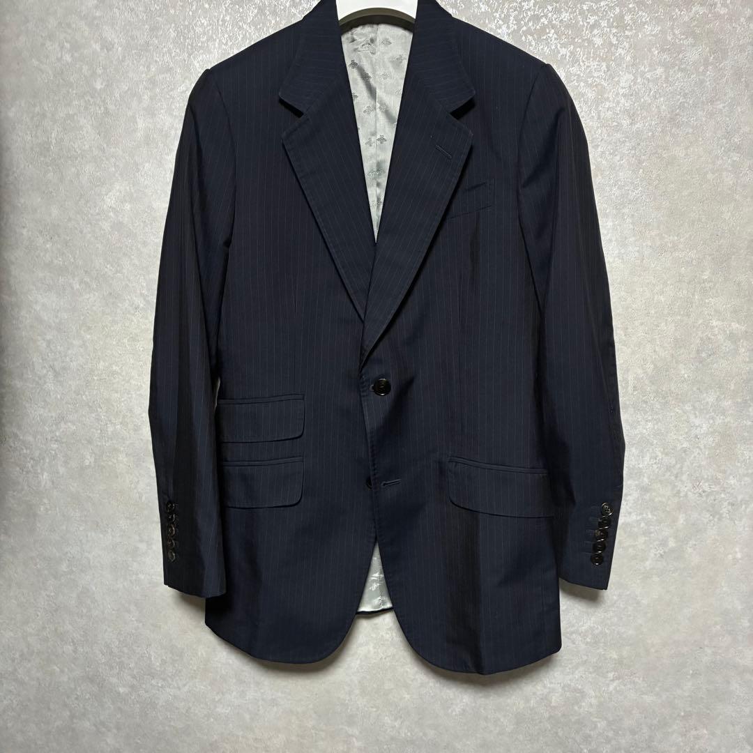 【美品】GUCCI グッチ　シルク　現行タグ　ネイビー　スーツ　セットアップ