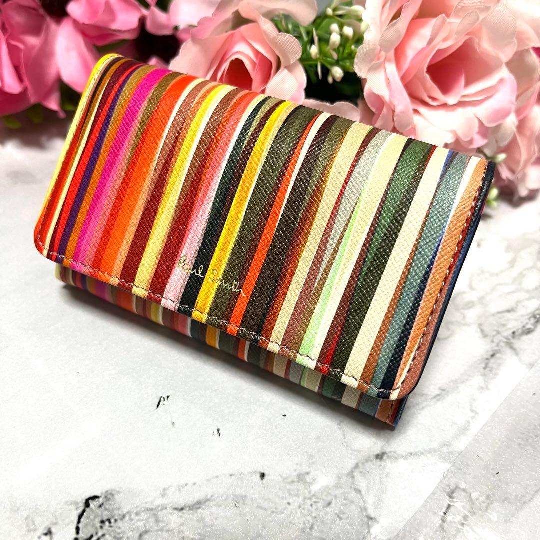 【未使用品】ポールスミス 名刺入れ クロスオーバー マルチカラー カードケース