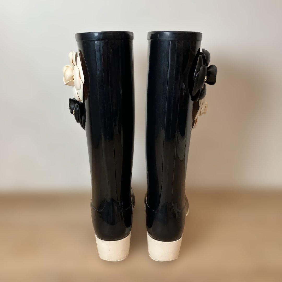 CHANEL シャネル カメリア レインブーツ 長靴 36